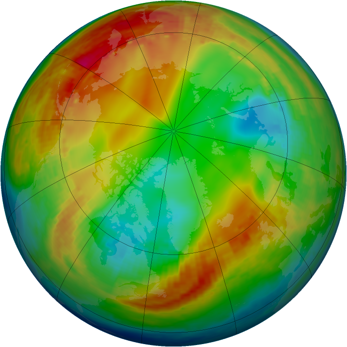 Arctic ozone map for 22 January 2003